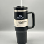 Stanley 40 Oz | (1200ML) Stainless Steel Vacuum Insulated Tumbler With Straw Leak Proof Quencher Cup For Hot And Cold Beverages - With Box | Black
