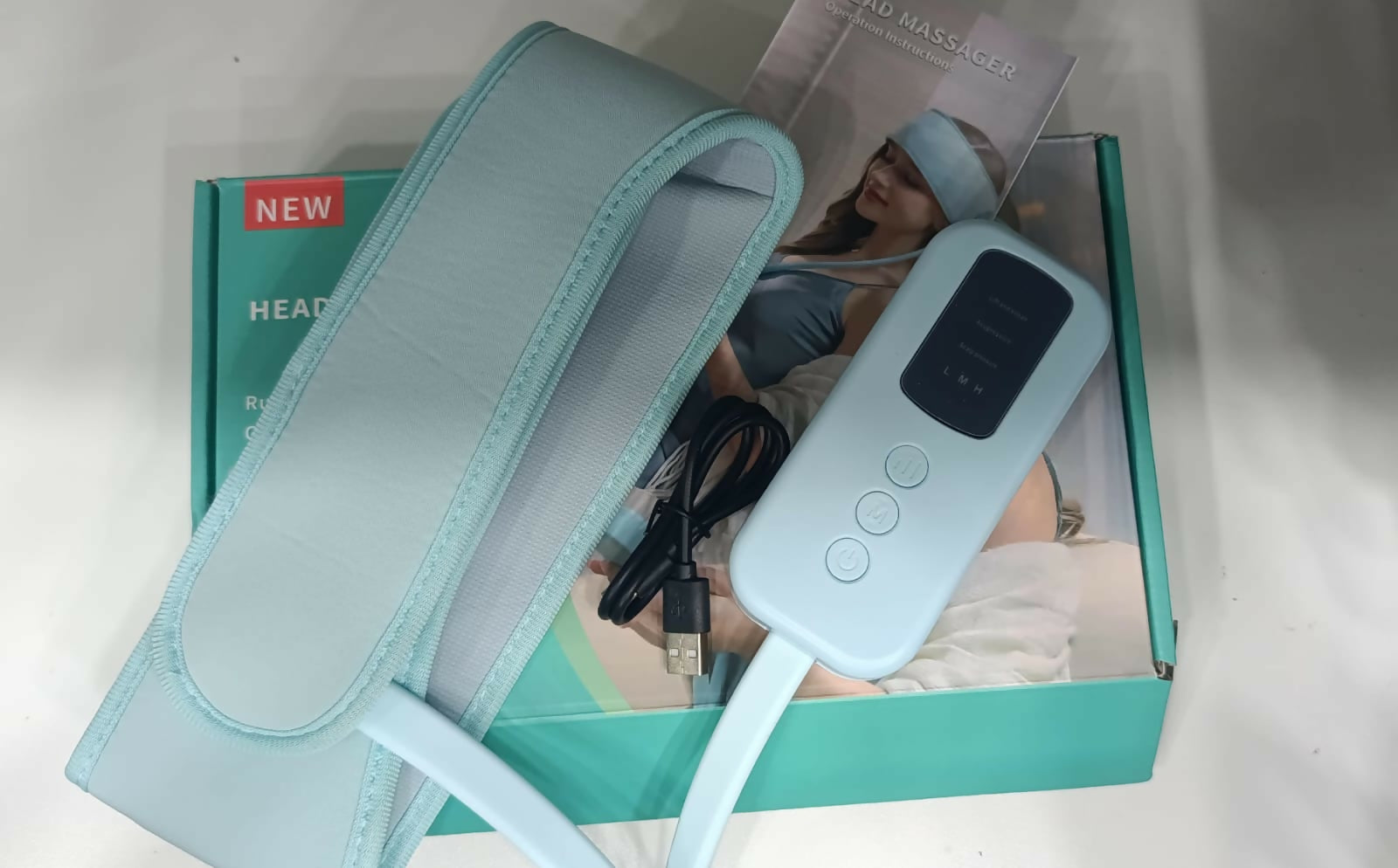 360 Degree Relaxation Electric Head Massager With Air Compression Kneading Heat Therapy Type C Port Rechargeable