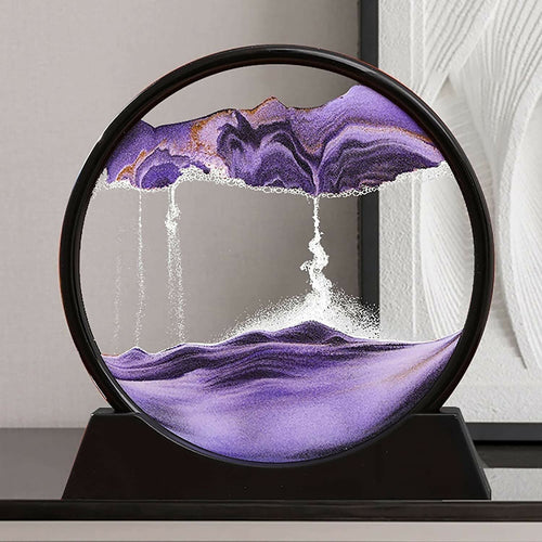 3D Moving Sand Art Lamp - Flowing Sand Painting Picture Dynamic Hourglass Night Light Decorative Desk Ornament Office Home Decor Lamp (Random Color)