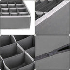 Storage Organizer with Lid | Foldable Drawer Divider | 24 Cells | Non-Woven Fabric | Random Colors