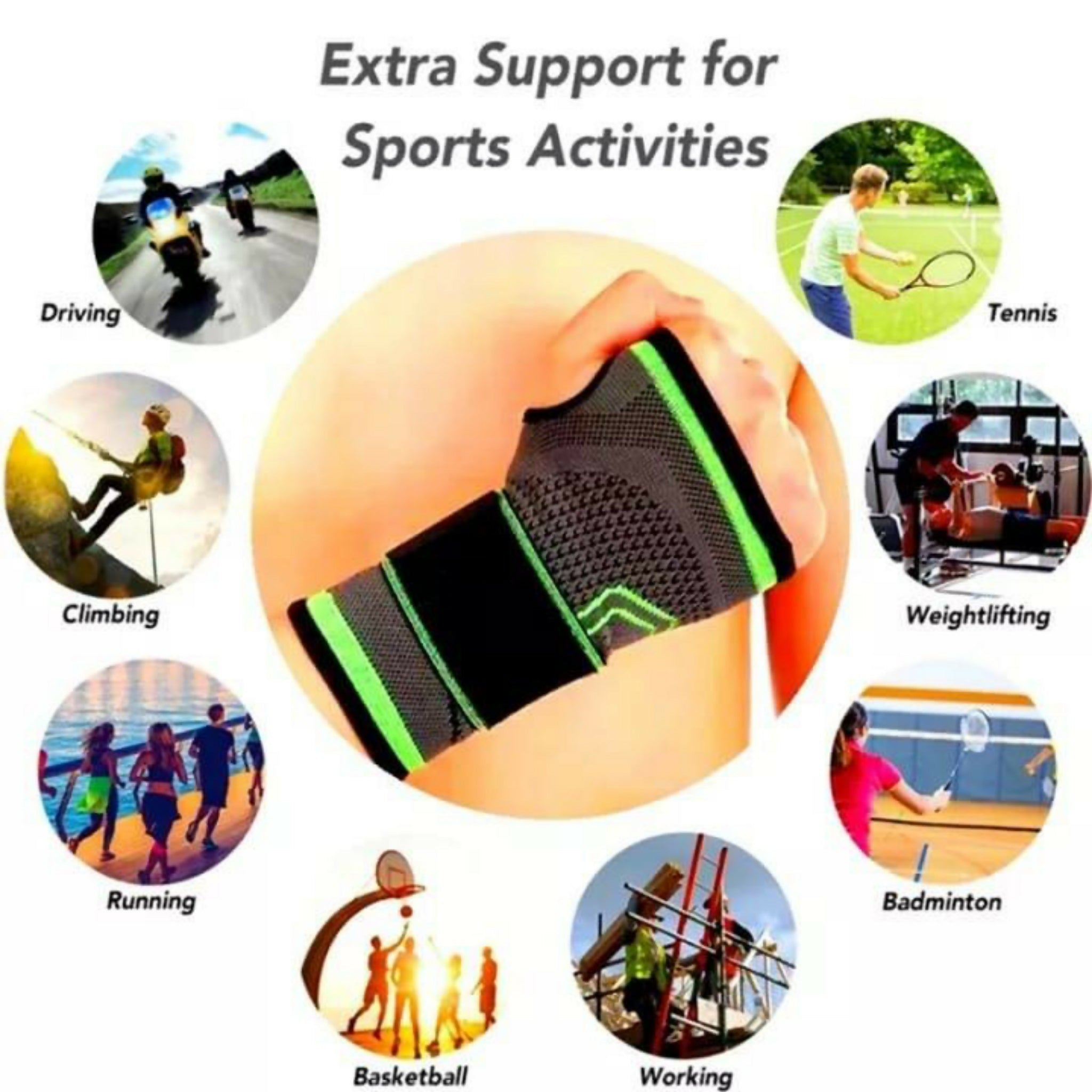 Professional Wrist Support Sleeve Half Finger Wrist Band – Palm & Wrist Support for Sports, Gym & Daily Use