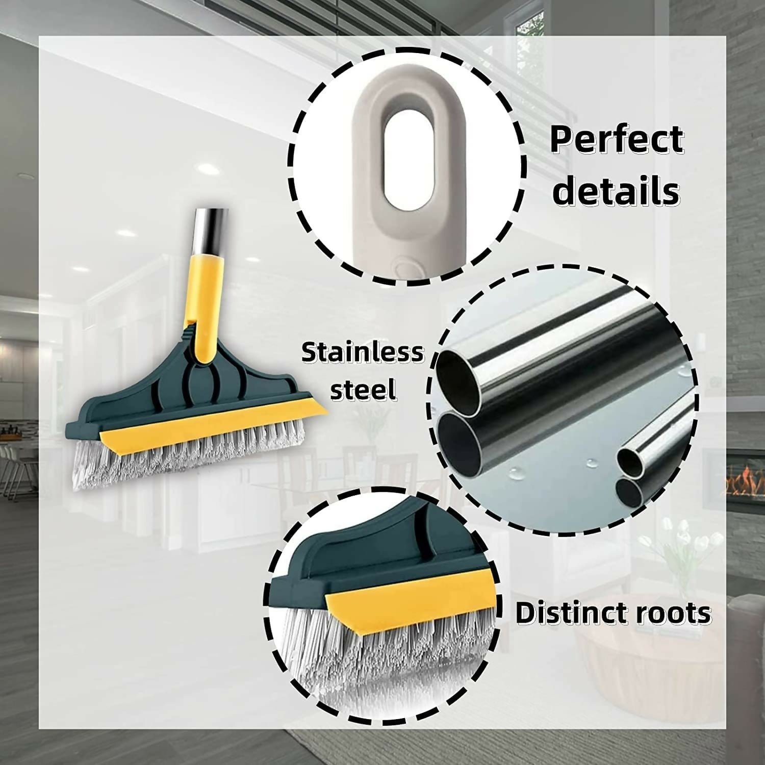 2 In 1 Floor Cleaning Brush Bathroom Tile Windows Floor Cleaning Brush With 120° Rotatable Head – Multipurpose Bathroom Floor Cleaning Brush – Floor Brush Scrubber | Floor Cleaning Brush