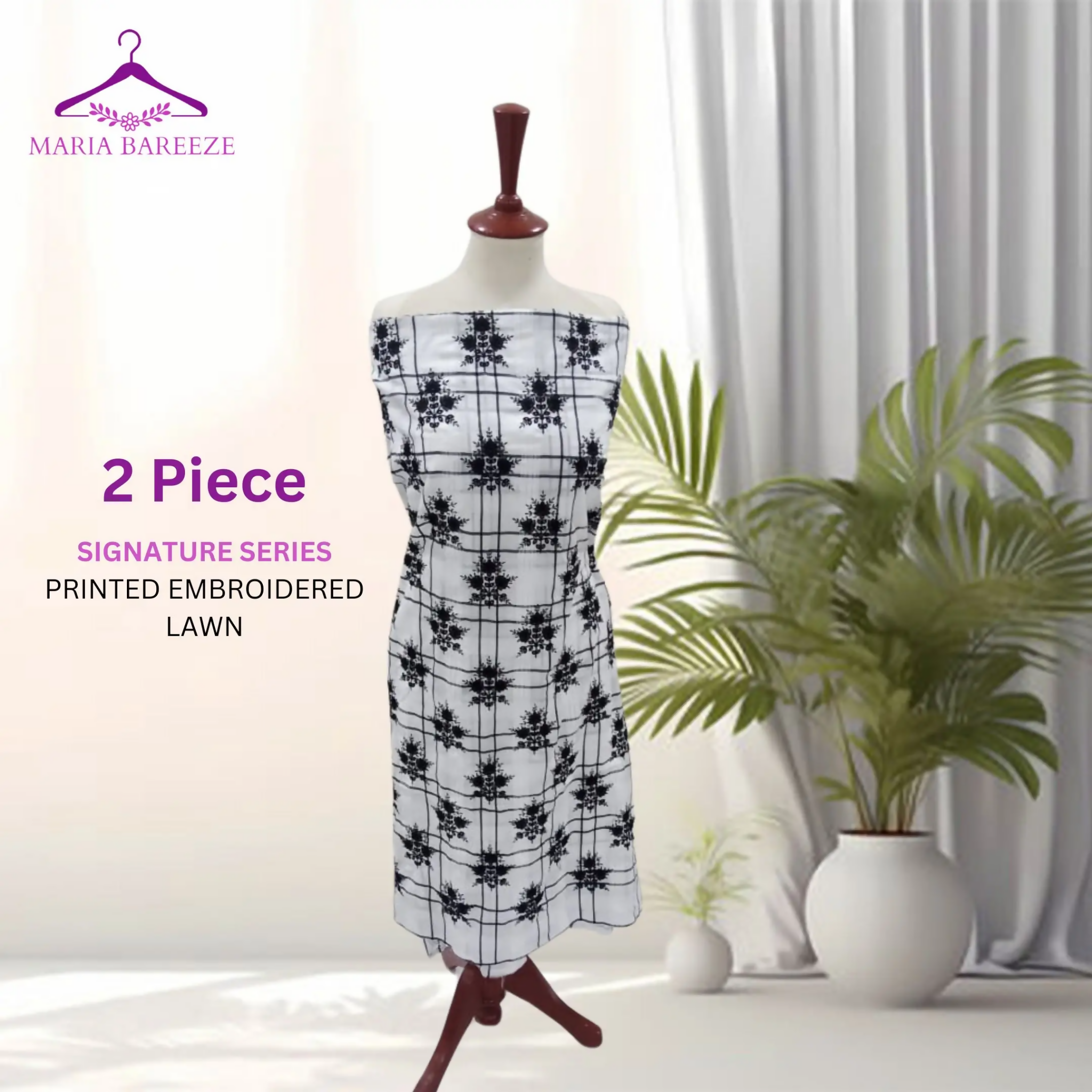 Unstitched Suit, Chic Signature Series Lawn Ensemble - 2 Pieces, for Women