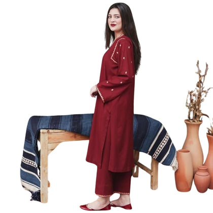 Dhanak 3 Piece Embroidered Suit