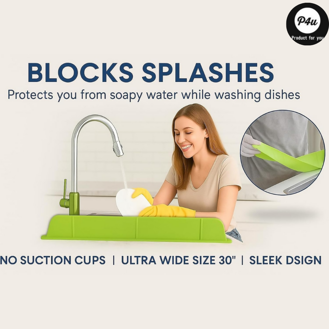 Durable Green Splash Guard Kitchen Sink Guard That Can Be Placed Behind the Sink