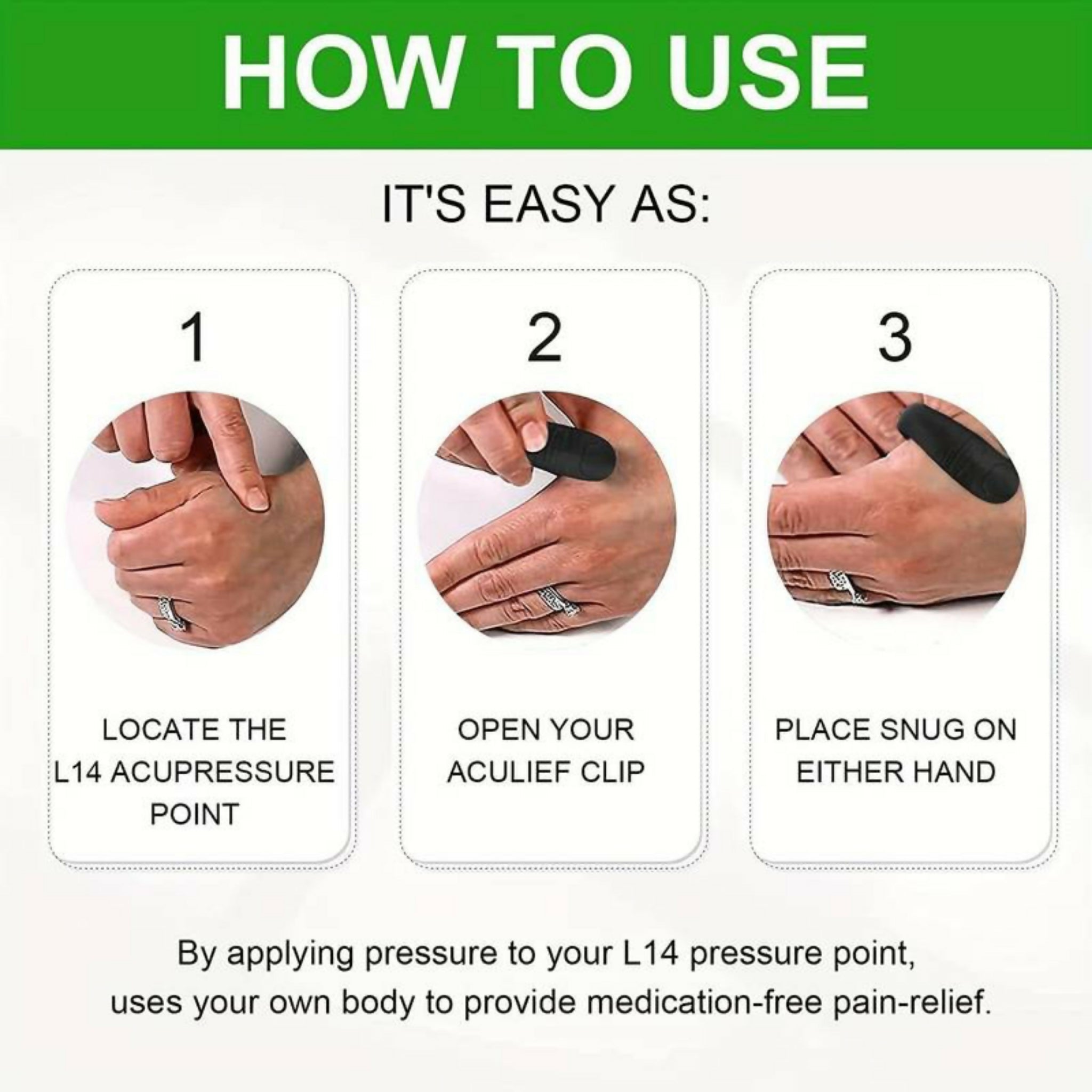 Original Sugar Control LI4 Acupressure Point Clip – Wearable Hand Pressure Point Clip for Relaxation & Tension Relief