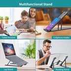 Plastic Foldable & Portable Laptop Stand | Lightweight Adjustable Laptop Holder | High-Quality ABS