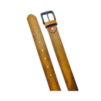 Leather Belt, Export Quality Genuine & Full Grain with Metallic Buckle, for Men