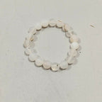 Natural Milky White Aqeeq Stone Bracelet - Genuine Gemstone Beaded Wristband Elegant Handcrafted Jewelry For Men And Women Fashion Accessory - Adjustable