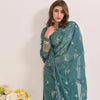 Dress Set, Embroidered Daman Border for Front & Back On Organza