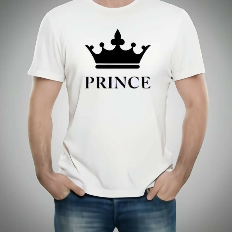 Combo Of King, Queen, Prince & Princes Style White T-Shirt with Cute Design