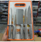 6 In 1 Knife Set With Filer And Chopping Board