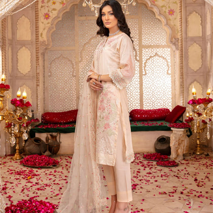 Unstitched Suit, Ruhi Lawn Set, Timeless Style with a Modern Twist, for Women