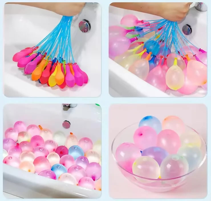 111 Pcs Fast-Fill Magic Water Balloons Kit – Quick-Fill Self-Sealing Water Bombs for Outdoor Water War Games & Summer Party Supplies