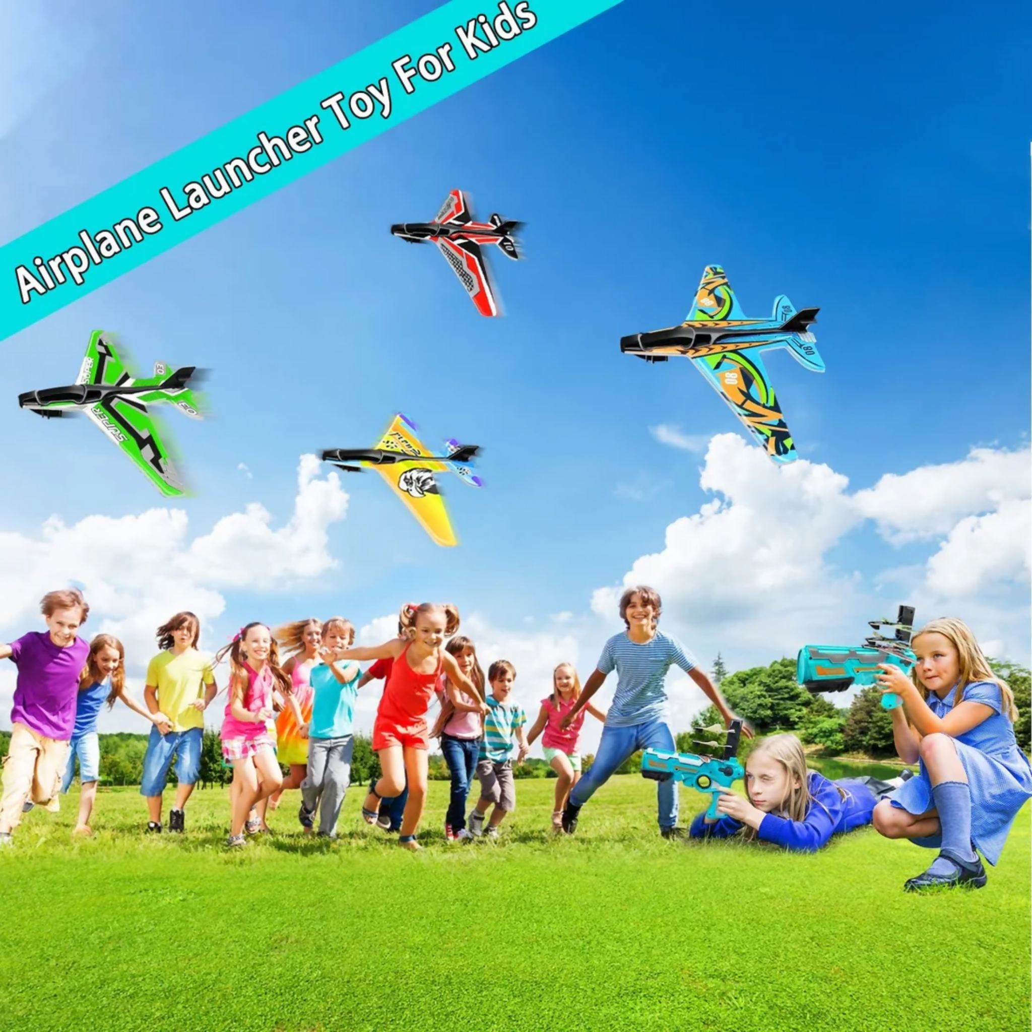 Aircraft Launcher Battle Gun, Exciting Airplane Toys, for Outdoor Play
