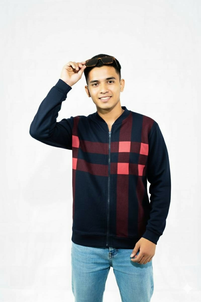 Classic Winter Jacket For Men Zipper Style Stay Warm And Stylish