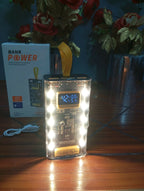 Transparent Power Bank 20000 mAh With Emergency Lights Digital Display Black Colour Fast Charging Portable Charger