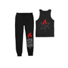 Tank Top & Trouser for Men, In Black Cotton, Casual Gym Wear