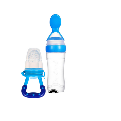 Squeeze Spoon Feeder, with Fruit Pacifier & Knee Pads, in Pack of 3