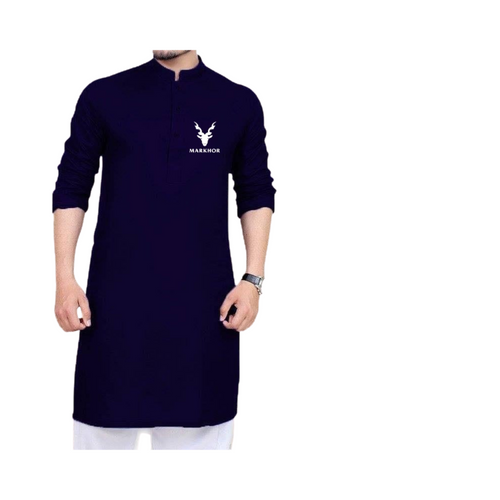 Kurta Pajama, Formal, Color with Markhor Printed Logo, for Men