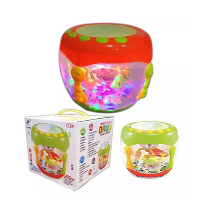 Fish Aquarium Toy, Musical  Drum  with 3D Lights, for Kids'