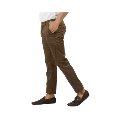 Jeans , Business Class & Brown Colored, Cotton Slim-Fit, for Men