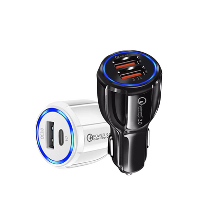 Car Charger, With Type C Slot & Dual Port