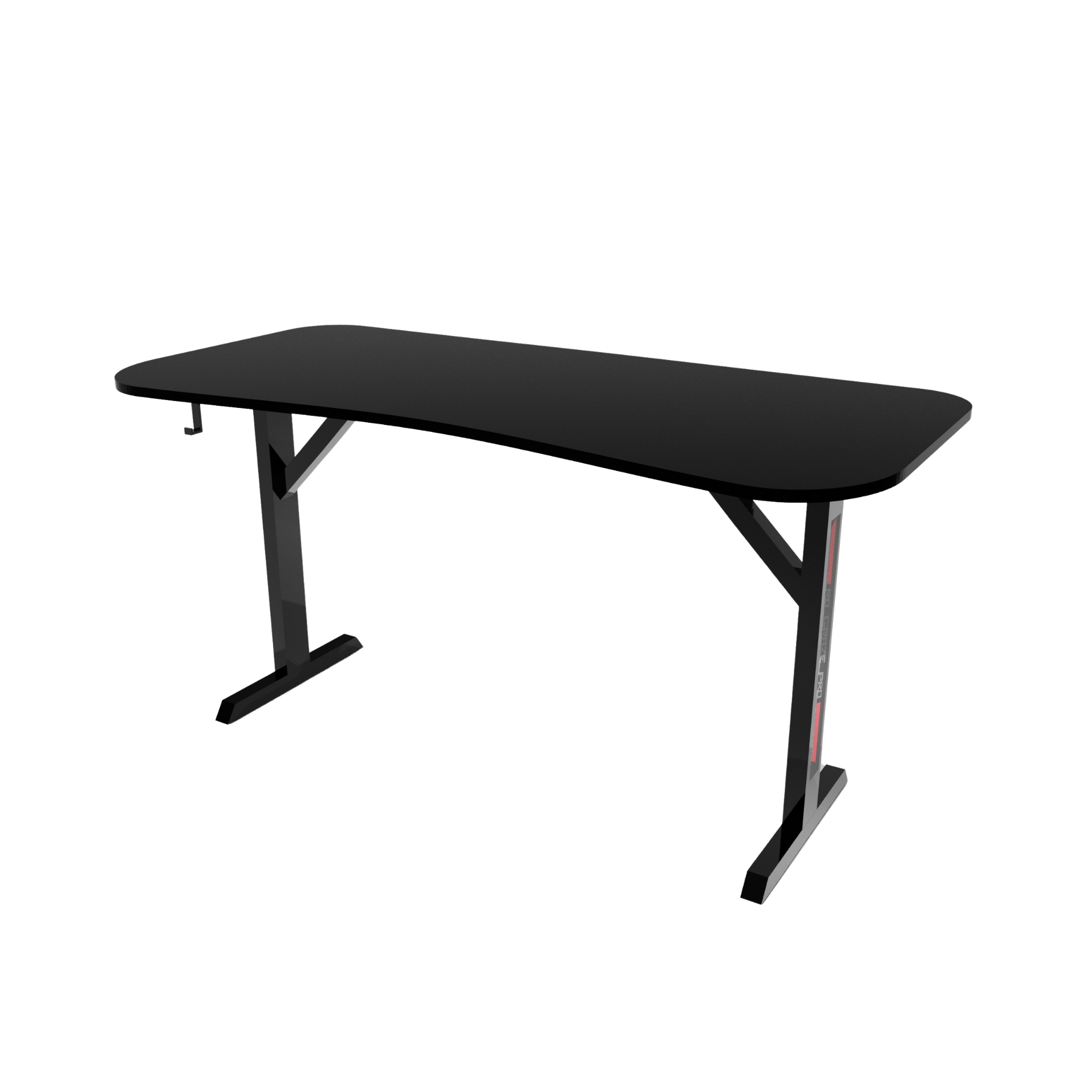 Gaming Table, LED Lights Installed, Headphones Holder & Wire Management Hooks