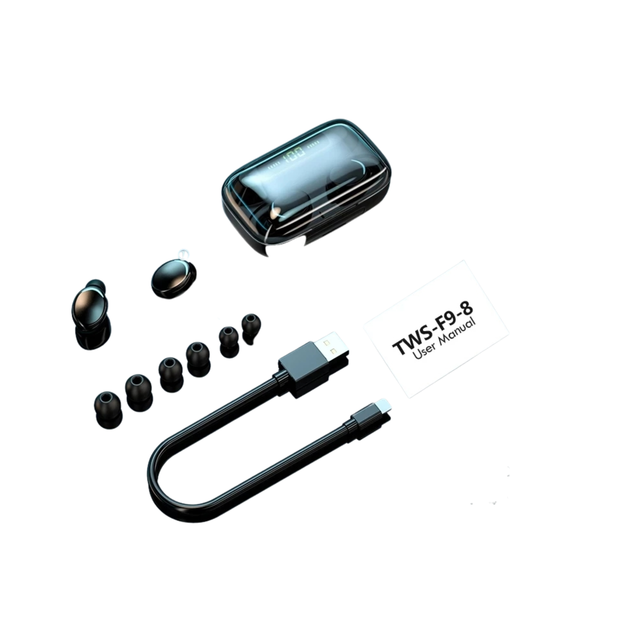 Earbuds, Wireless & Waterproof, with Charging Box