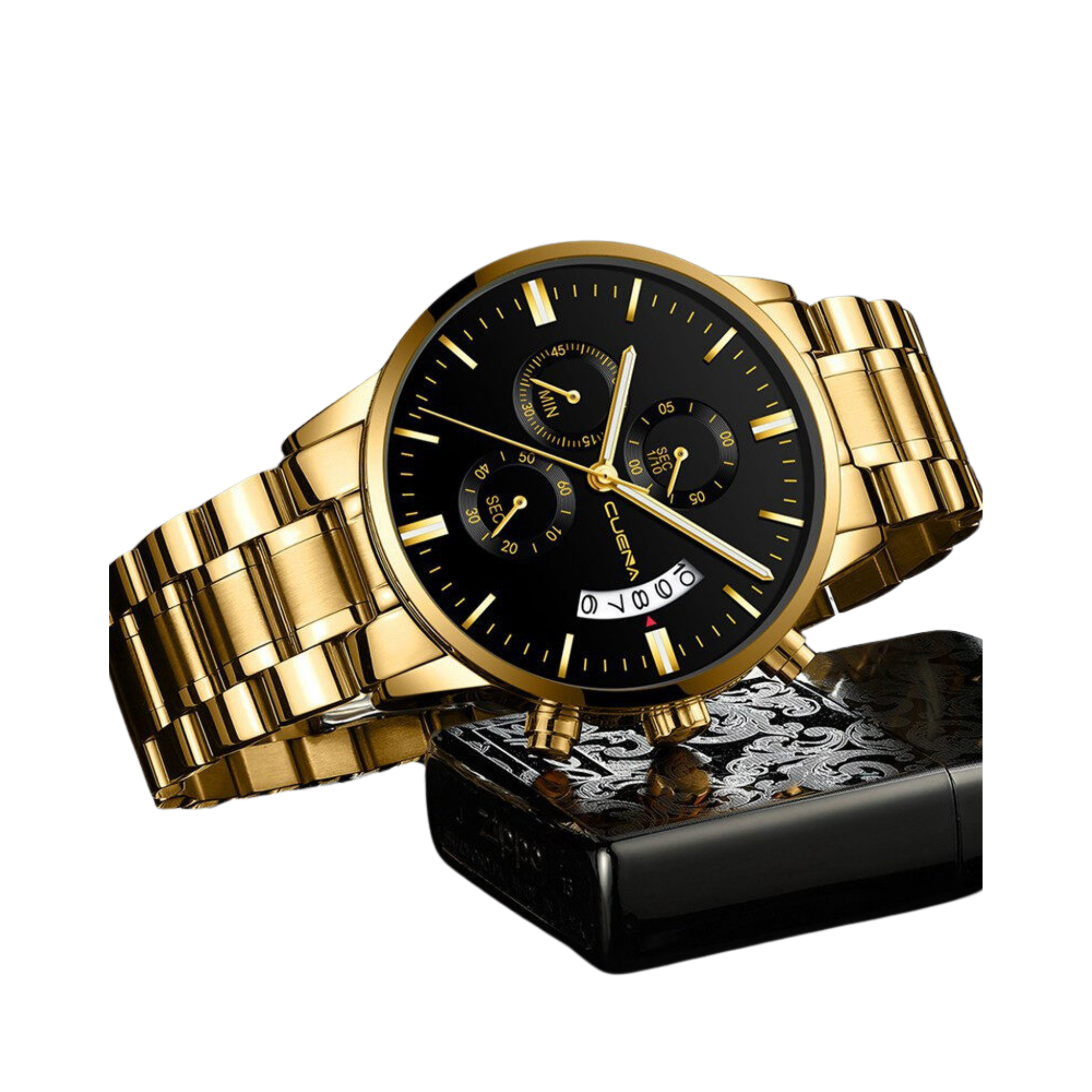 Wristwatch, Waterproof, Stainless Steel & Quartz, for Men