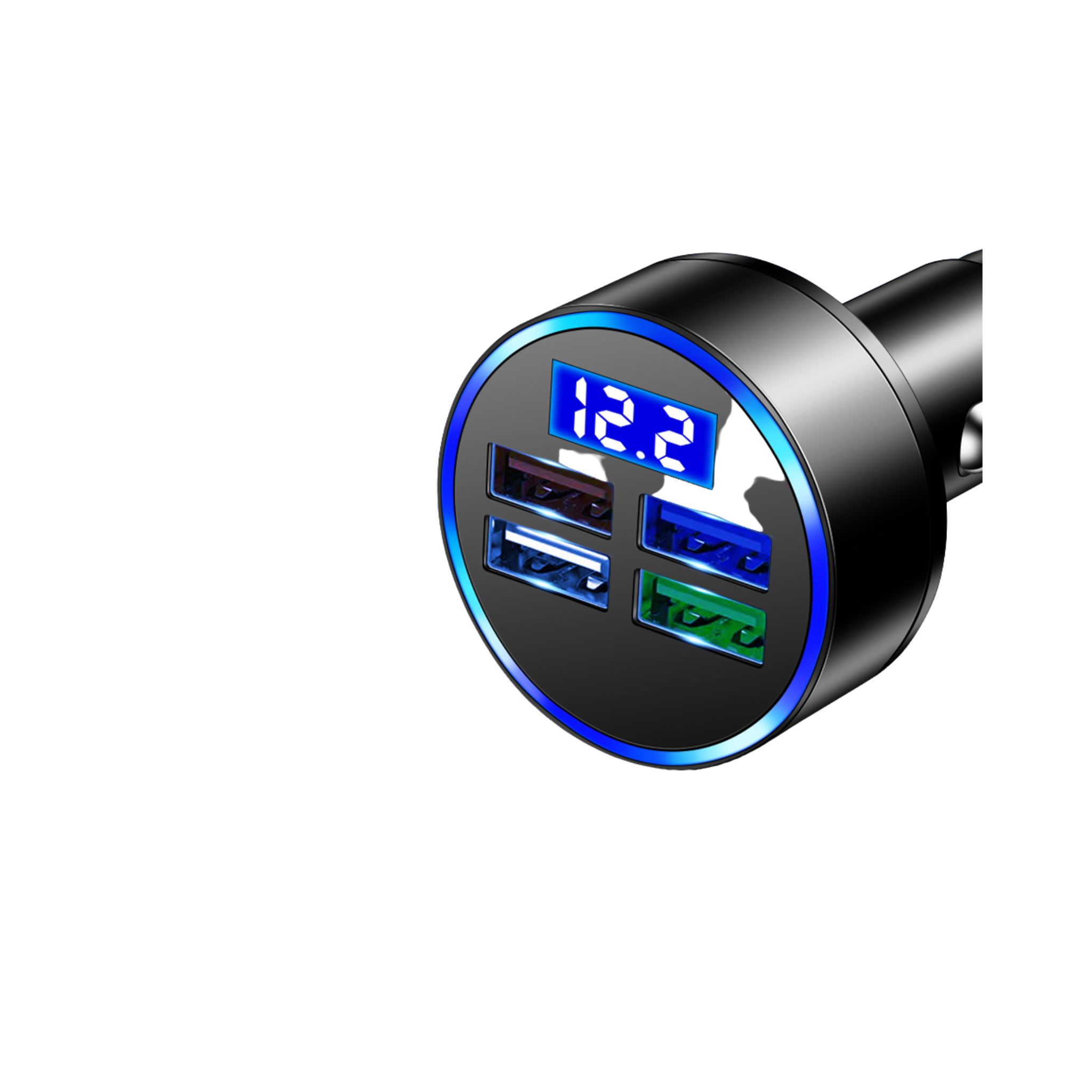 Car Charger, Led Display Lamp with Dual USB