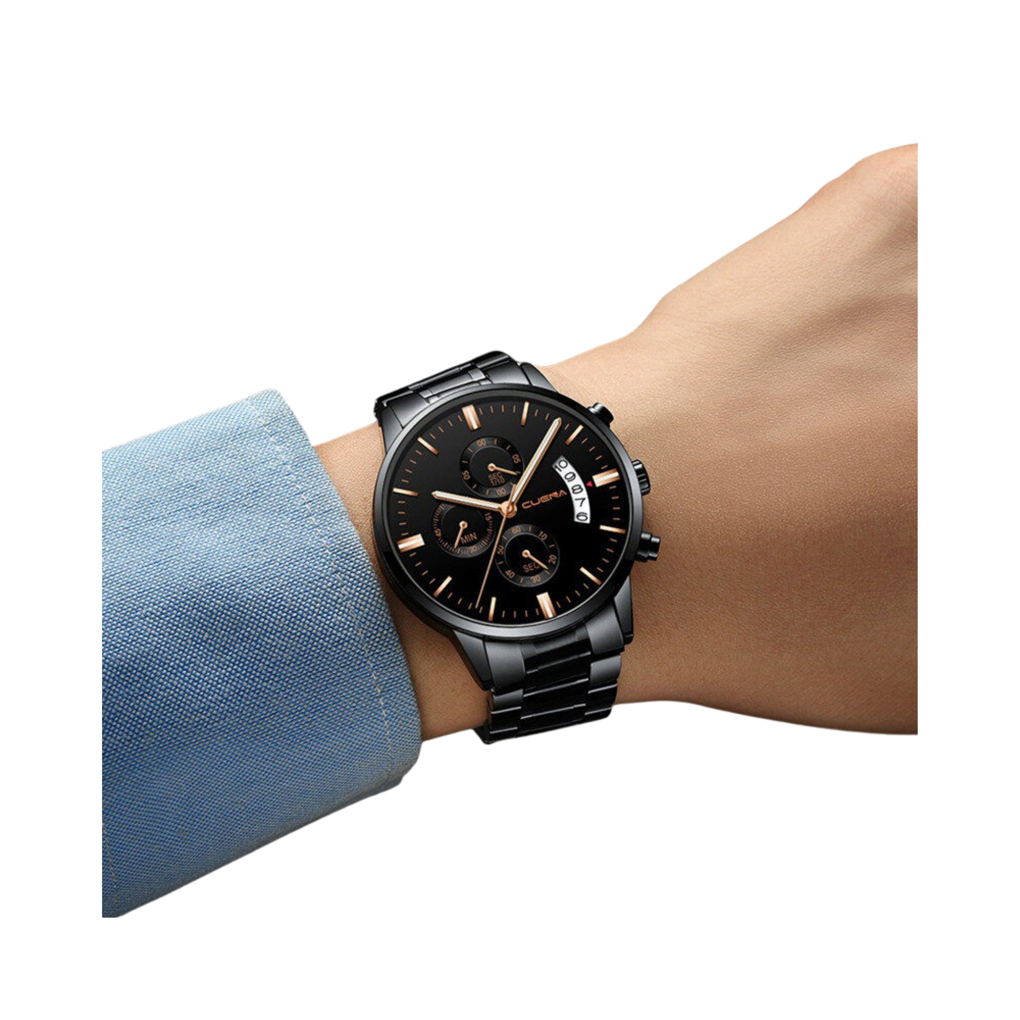 Wristwatch, Waterproof, Stainless Steel & Quartz, for Men
