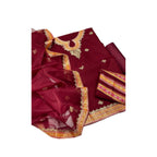 Unstitched Suit, Organza with Machine Embroidery & Resham/Tilla Work, for Women