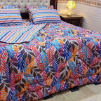 Comforter Set, Leaf Print Comfort, 6-Piece Poly Cotton Set