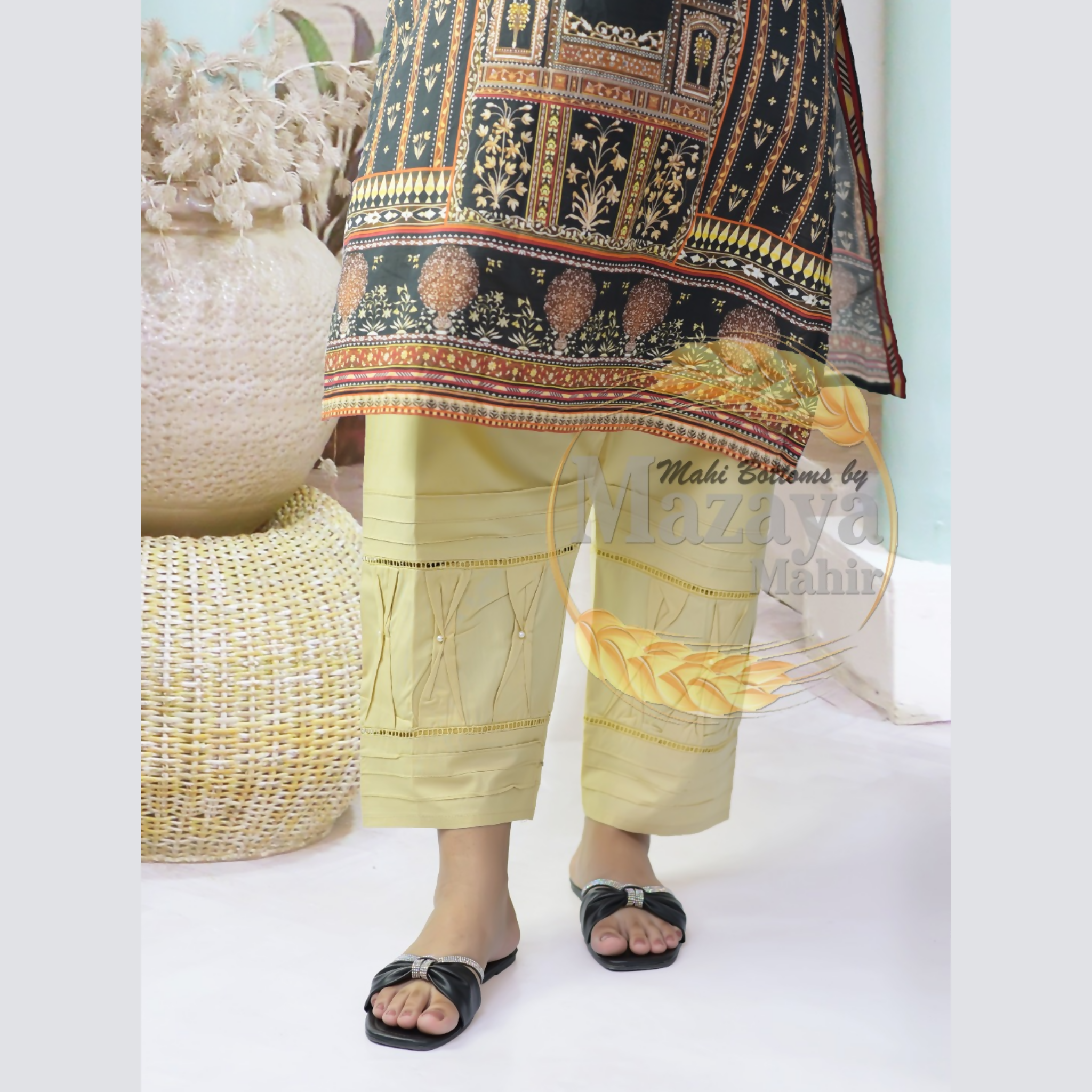 Trousers, Butterfly Design, Stylish Self-Stitched Collection, for Ladies