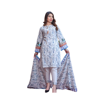Printed Lawn 3PCS, Vibrant & Stylish Ensemble, for Every Occasion