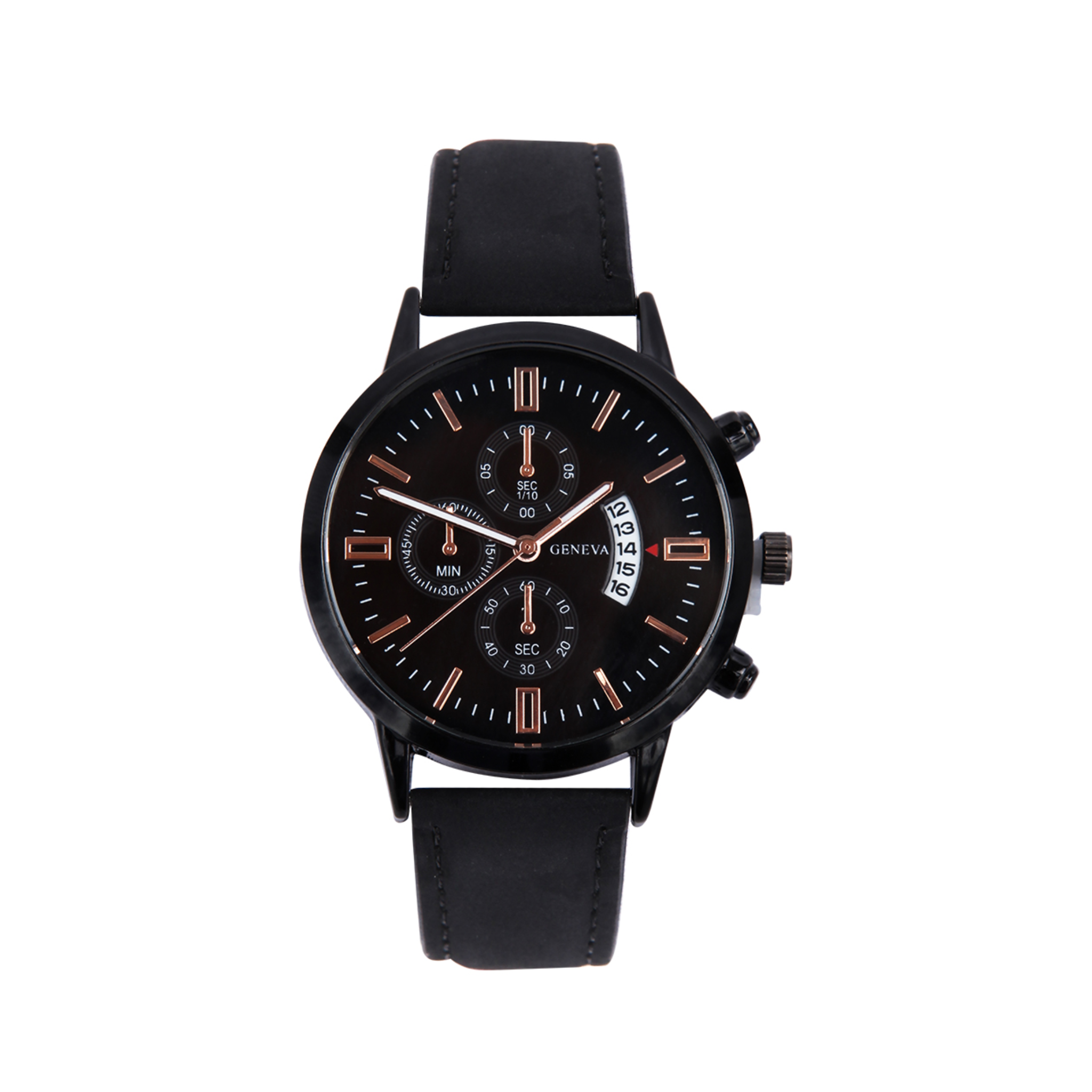 Wristwatch, Leather Bracelet & Luminous, for Men