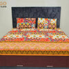 Bed Sheet, Vibrant Orange & Print Polycotton