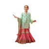 Unstitched Suit, Chiffon & Jamawar Ethnic Wear & Embroidered Front, for Kids'