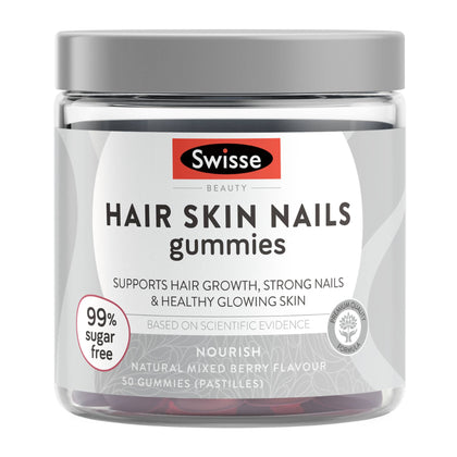 Swisse Hair Skin Nails Gummies, Support for Luscious Hair, Strong Nails & Glowing Skin