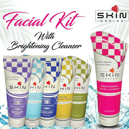 Facial Kit , Skin Desire With Brightening Cleanser, (Pack Of 6)