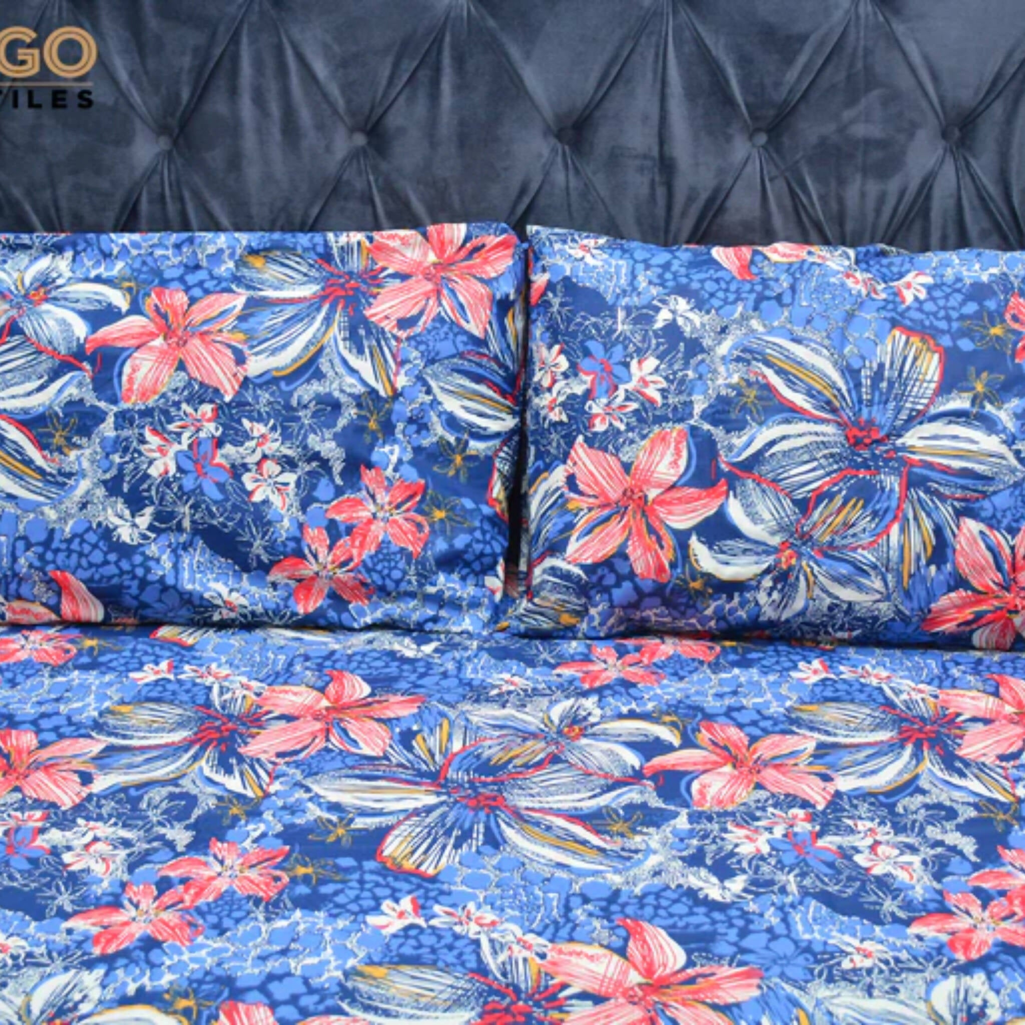 Bed Sheet, Floral Elegance, Purple Polycotton