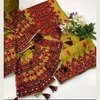 Unstitched Suit, Chic Paper Cotton 2pcs Set with 4-Side Palla Dupatta, for Women