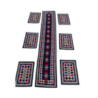 Table Runner Set, andmade Ari Work with 6 Table Mats - Elegant Patchwork Design