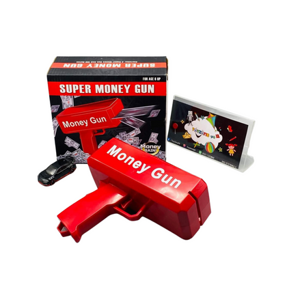 Money Gun with 100 Fake Notes, Fun Party Prop & Entertainment Novelty