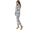 Co-ord Set, Sophisticated 2-Piece Linen & Ensemble in Blue Print, for Women