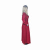 Maxi, Cardinal Red Chelsea Georgette Dress with Puffed Sleeves & Belt, for Women