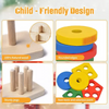 Toy, Colorful Wooden Stacker, Early Learning Shapes and Matching Game, for Kids'