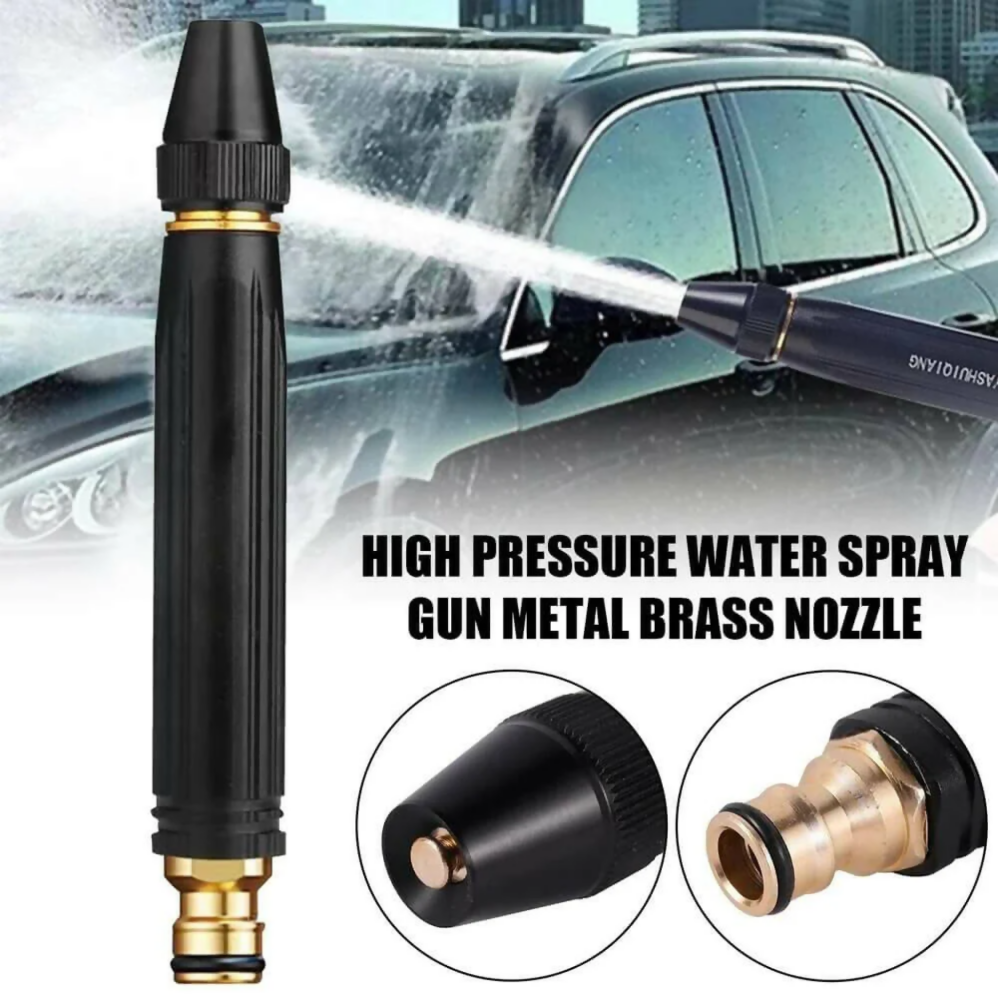 Garden Spray Gun, Multi-function High Pressure Adjustable Manual Hose Nozzle