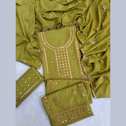 Unstitched Suit, Dhank 9mm Embroidery & Intricate Craftsmanship, for Women